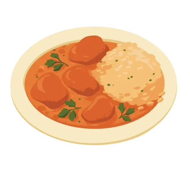 Poulet au beurre et riz
